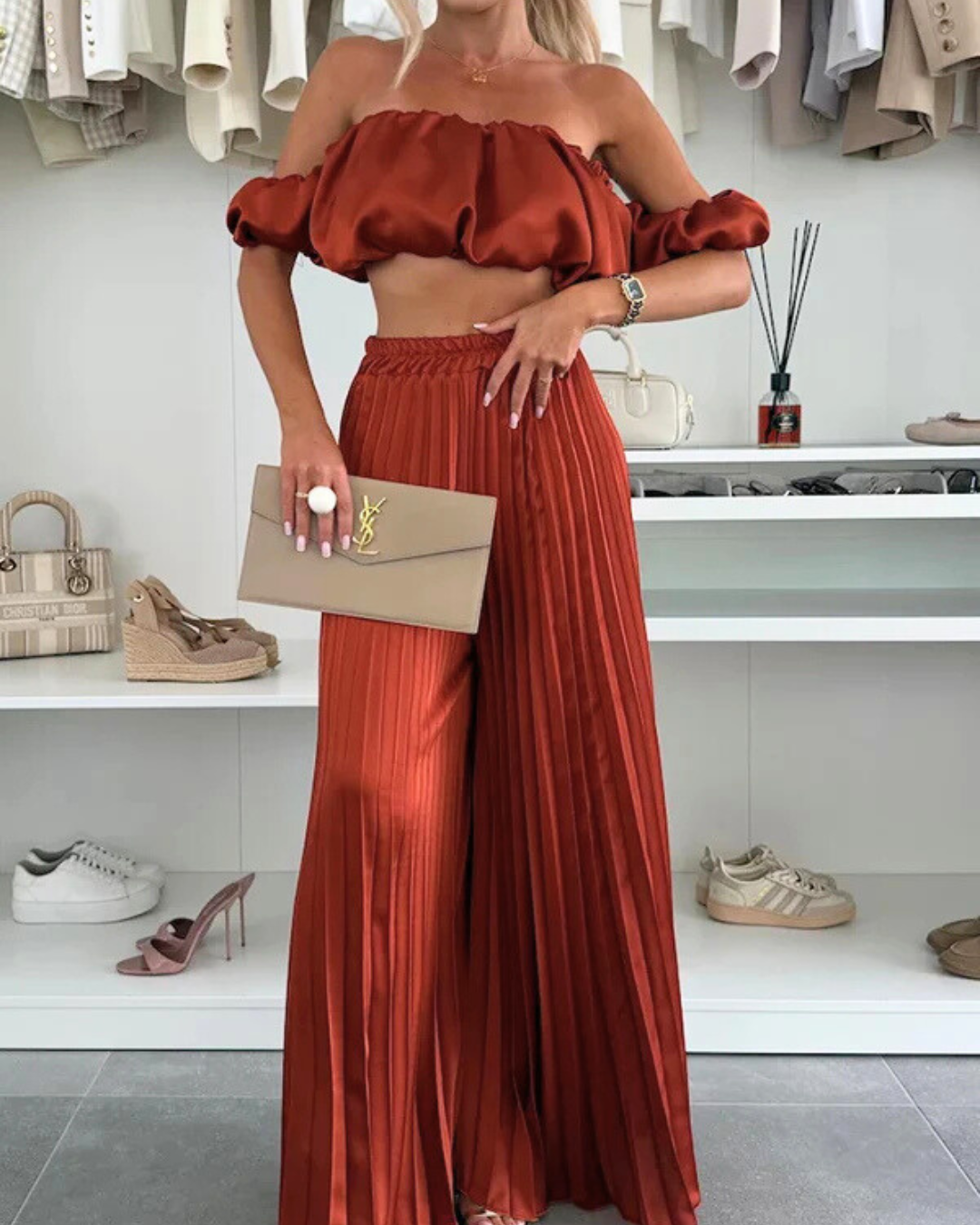 Conjunto Plisado de Dos Piezas Malena