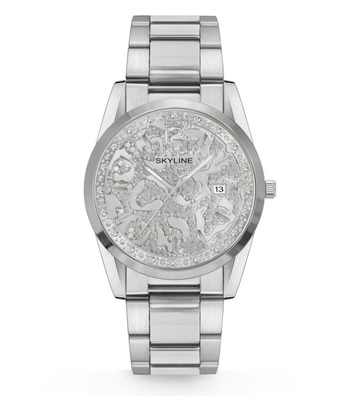 Reloj de Mujer en Acero con Calendario y Brillantes – Modelo S8